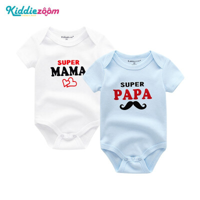 

Kiddiezoom 2PCSLot I Love PaPa MaMa Baby Boys Clothes 100Cotton Babywear Bodysuits Baby Girls Clothes Newborn Short Sleeve