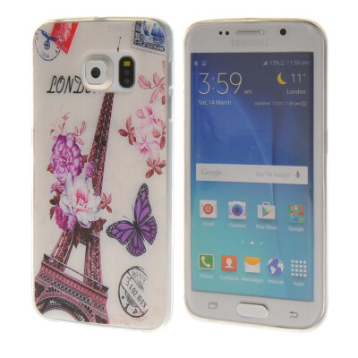 

MOONCASE Eiffel Tower Pattern Soft Silicone Gel TPU Flexible Shell Protective Case Cover for Samsung Galaxy S6 Edge a04