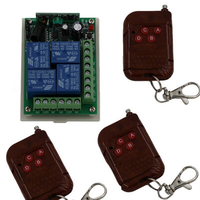 

MITI DC 12V 315/433MHZ 4 CH 4CH RF Wireless Remote on-off remote Control Switch Limiter 3pcs Transmitter + 1pcs Receiver