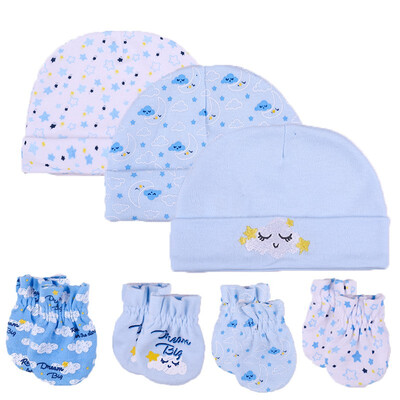 

Kiddiezoom Baby Accessories HatsGloves 0-6M Cotton Newborn For Babies Mitten Caps Print Unisex Boys Girls Infant