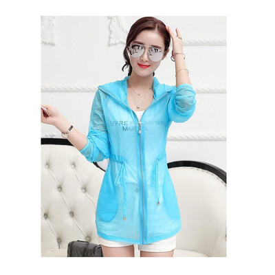 

Womens skin clothing in the long paragraph sunscreen clothing female temperament slim slimming MM large size womens windbreaker