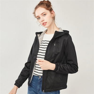 

Giordano Womens Short Jacket Womens Compound Fleece Hooded Jacket 13378708 09 Logo Black Medium 16080A