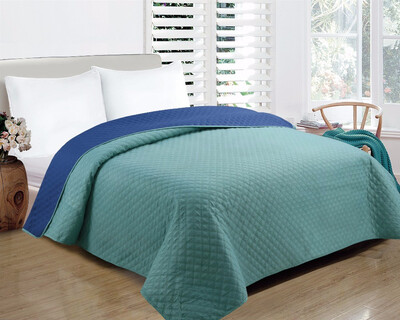 

Lovely Elegant European Geometric Printed Fashion Coverlet Bedspread Quilt Summer Duvet Quilt Greenish Blue