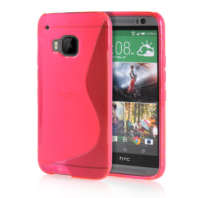 

MOONCASE S - Line Soft Flexible Silicone Gel TPU Skin Shell Back ЧЕХОЛ ДЛЯ HTC One M9 Hot pink