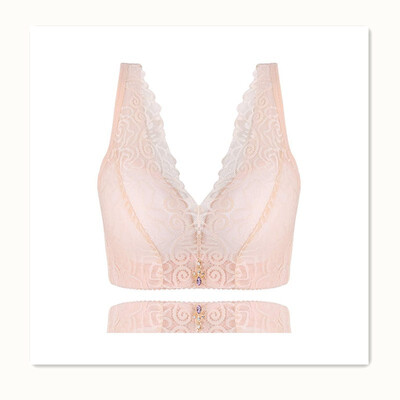 

Sexy gathered lace thick section adjustable bra on the collection of the secondary milk no steel ring bra