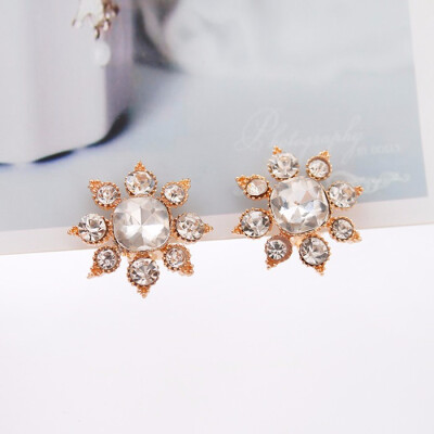 

Girl south Korean vogue elegant temperament ear clip star rhinestone stone earrings the wedding of must clip son earrings