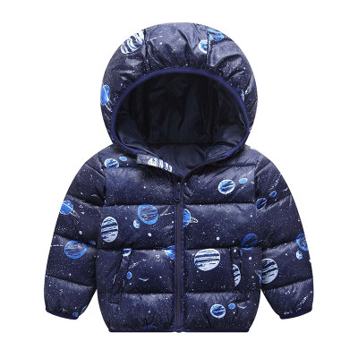

Autumn Lightweight outwear Coats Starry Print Winter Children Faux-cotton Padded Hooded Jackets for Boys&Girls Toddler Clothes