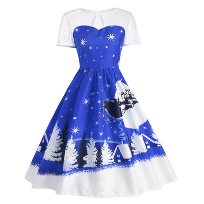 

Santa Claus Deer Christmas Vintage Dress