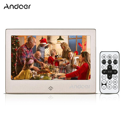 

Andoer 7 LED Digital Photo Frame 720P Video Music Calendar Clock TXT Player 1024 600 Resolution Metal Frame with Remote Control