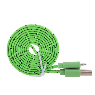 

3610Ft Durable Braided Flat 8Pin Double-sided USB Data Sync Charger Cable Cord for iPhone 5 5S 6 6S Plus iPad 4 5 Air iOS9