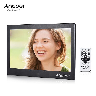 

Andoer 10 LED Digital Photo Frame 720P Video Music Calendar Clock TXT Player 1024 600 Resolution Metal Frame with Remote Contro