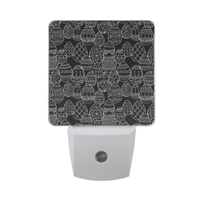 

ALAZA LED Night Light With Smart Dusk To Dawn SensorElegant Easter Eggs With Black And White Patterns Plug In Night Light