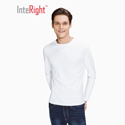 

INTERIGHT Male 50 Water Soft Cotton Mens Long Sleeve T-Shirt Black XL Code