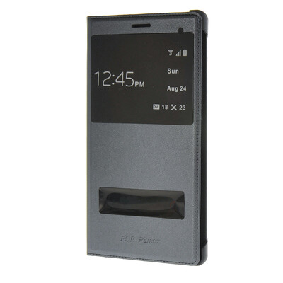 

MOONCASE тонкий кожаный флип сторона Кронштейн Окно чехол для Huawei Ascend P8 Max Грей