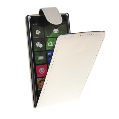 

MOONCASE Smooth skin Leather Bottom Flip Pouch Case Cover for Nokia Lumia 830 White