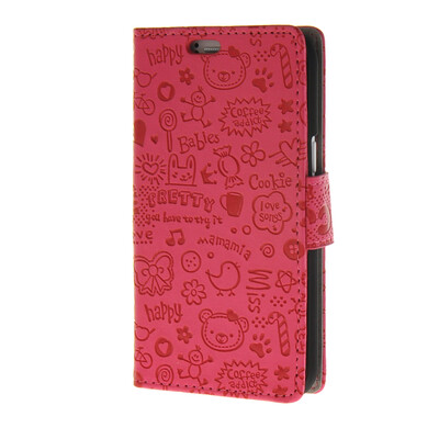 

MOONCASE Magic Girl lovely Flip Pouch Card Holster PU Leather Wallet чехол для Samsung Galaxy J1 Hot pink