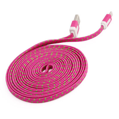 

Double Color 1M3FT 2M6FT 3M10FT 8pin Flat Braided Fabric Woven USB Data Sync Charger Cable for iPhone 5 5S 6 6S Plus