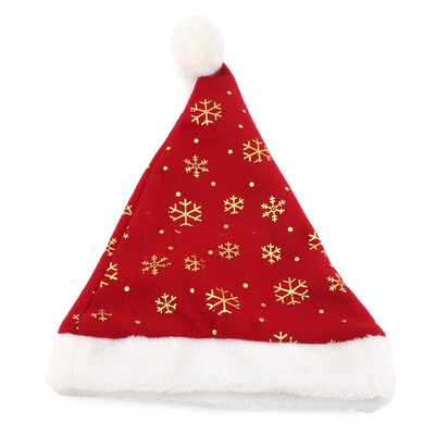 

1Pcs Christmas Snowflake Carton Hat Velvet Cap Santa Claus