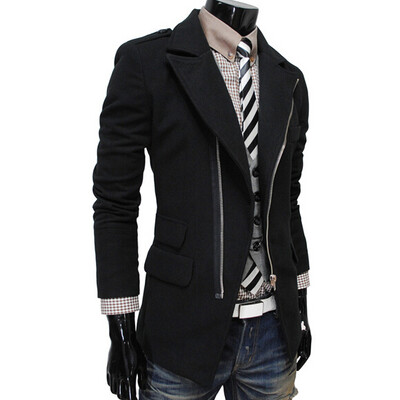 

Zogaa New Men's Woolen Overcoat Lapel