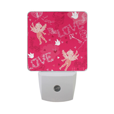 

ALAZA Valentines Day LED Night Light With Smart Dusk To Dawn SensorValentine Romantic Atmosphere Plug In Night Light