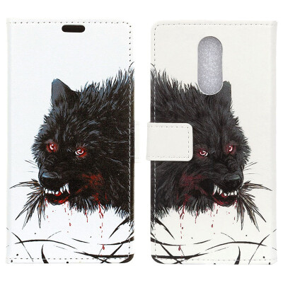 

MOONCASE LG Q Stylo 4 Painted Leather Case - Hungry Wolf