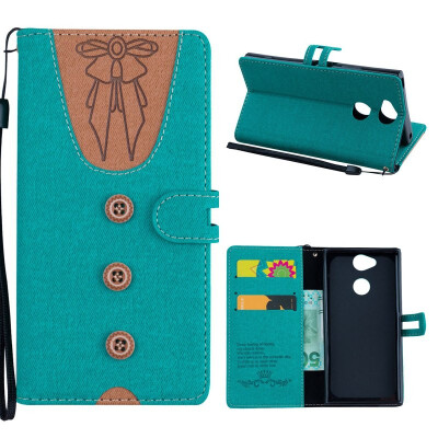 

MOONCASE Sony Xperia XA2 stitching embossed womens leather case - green