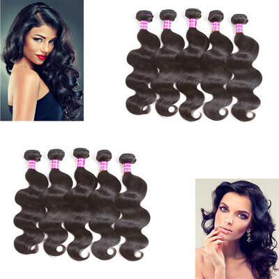 

Glary Peruvian Body Wave Virgin Hair 5PCS Peruvian Virgin Hair Wet&Wavy Virgin Hair Extensions 8A Peruvian Hair Weave Bundles