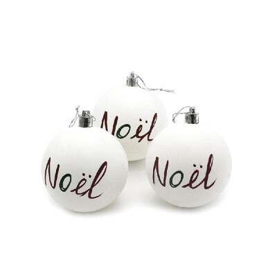 

3Pcs Christmas Balls Baubles Home Party Supplies Xmas Tree Decorations Matte White Balls Christmas Tree Hanging Ornament Decor
