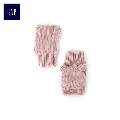 

GAP flagship store girl bear ear shape folding fingerless touch screen childrens knit gloves warm gloves female winter 749531 pink