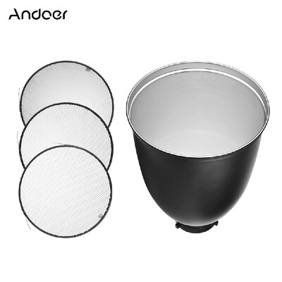 

Andoer 45 Degree 11-Inch Bowens -Type Mount Reflector Diffuser Shade Lamp Shade with 20¡ã 40¡ã 60¡ã Honeycomb Grid for Bowens Mou