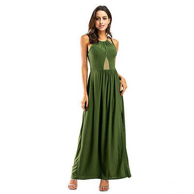 

PREISEI Summer Women Sexy Patchwork Backless Spaghetti Strap Maxi Dress Sleeveless Empire Floor-Length Long Beach Dresses PR2404