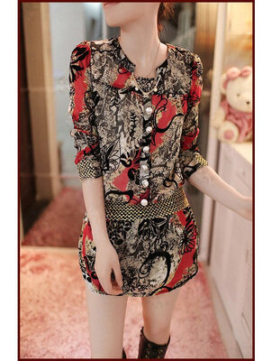 

Womens Summer Long Sleeve Vintage Floral Chiffon Sexy Mini Dress