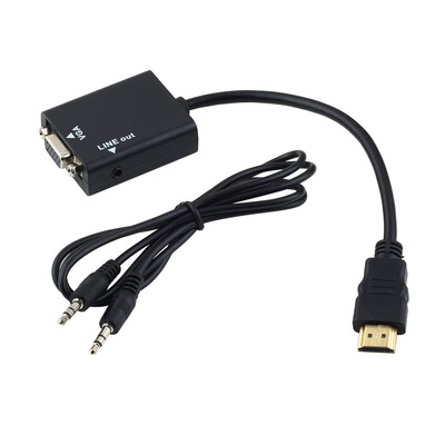 

Новый HDMI мужчина к VGA и Аудио HD видео кабель адаптер конвертер 1080P
