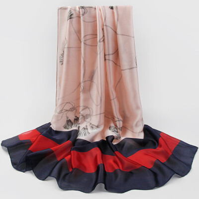 

Shanghai Story STORY Of SHANGHAI Imitation silkworm silk scarves ladies autumn&winter casual scarf shawl simple style pink