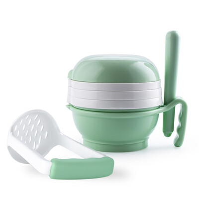 

TEENUNIX newborn baby food supplement grinder grinding bowl baby manual food puree food machine food supplement machine childrens grinding tableware set morning fog green