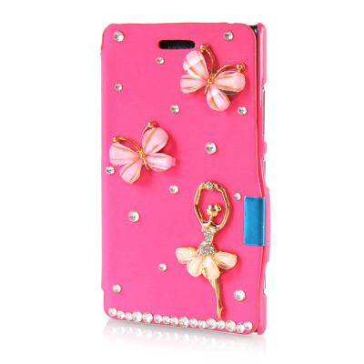 

MOONCASE Luxury Flower Crystal Leather Side Flip Wallet Pouch ЧЕХОЛ ДЛЯ Nokia Lumia 925