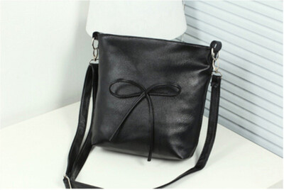 

Bow Handbag Tote Brief Leather Womens Shoulder Bag Candy Color Designer Bucket
