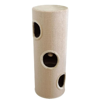 

House beige cat scraper to 100 cm