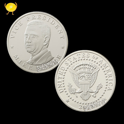

US Vice President Mike Burns Commemorative Coin Flying Eagle Challenge Coin Gold Plated Silver Coated Metal Coin Collectibles