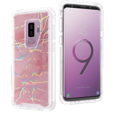 

MOONCASE Samsung Galaxy S9 Marble Laser Phone Case Series - Rose Red