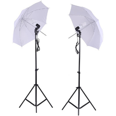 

Camera & Photo Photo Studio Lighting Kit Set 2Pcs 2 Meters 66Ft Light Stand 2Pcs 33 Inch White Soft Light Umbrella 2Pcs 45W L