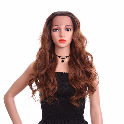 

24inch Lace Front Body Wave Wig Women Heat Resistant Synthetic Wigs Grey Long Hair Wig Party Wig