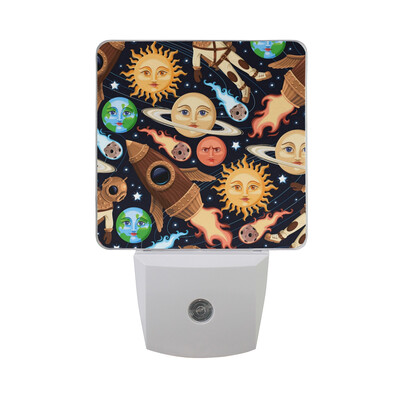 

ALAZA LED Night Light With Smart Dusk To Dawn SensorRound Clocks Plug In Night Light