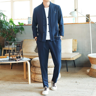 

Jacket loose Korean cardigan T-shirt Chinese style suit male