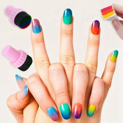 

Polish Template Nail Art Stamping Manicure 1set Sponge Stamp Transfer