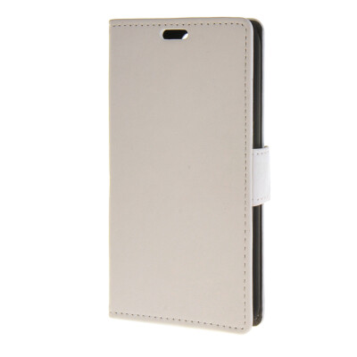 

MOONCASE Simple style Leather Wallet Flip Card Stand Back Case Cover for LG AKA White