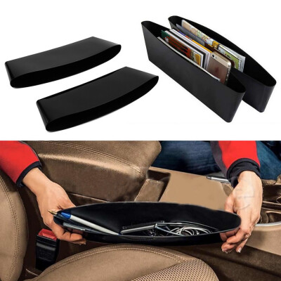 

2 Pcs Black Storage Bags Organizer Box Caddy Car Seat Slit Pocket Car Pouch