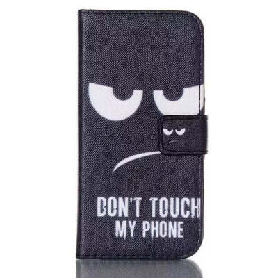 

MITI S6 Case,Black Eyes Don't Touch My Phone Leather Flip Wallet Stand Pouch Cover Case For Samsung Galaxy S6 G9200 New Arrive