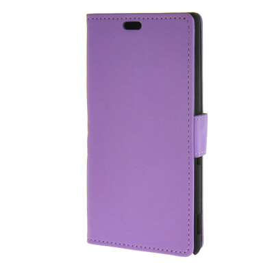 

MOONCASE Простой стиль кожаный бумажник флип карты отойти чехол для Sony Xperia M4 Aqua фиолетовый
