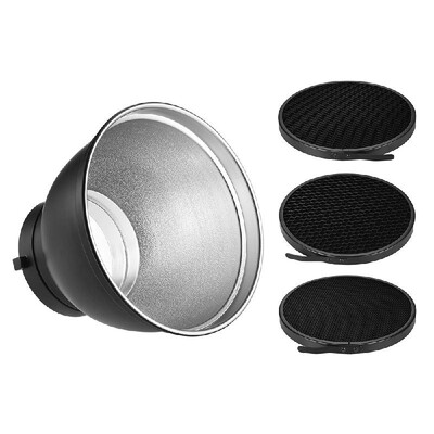 

7" Standard Reflector Diffuser Lamp Shade Dish with 20° 40° 60° Honeycomb Grid for Bowens Mount Studio Strobe Flash Light Speedlit